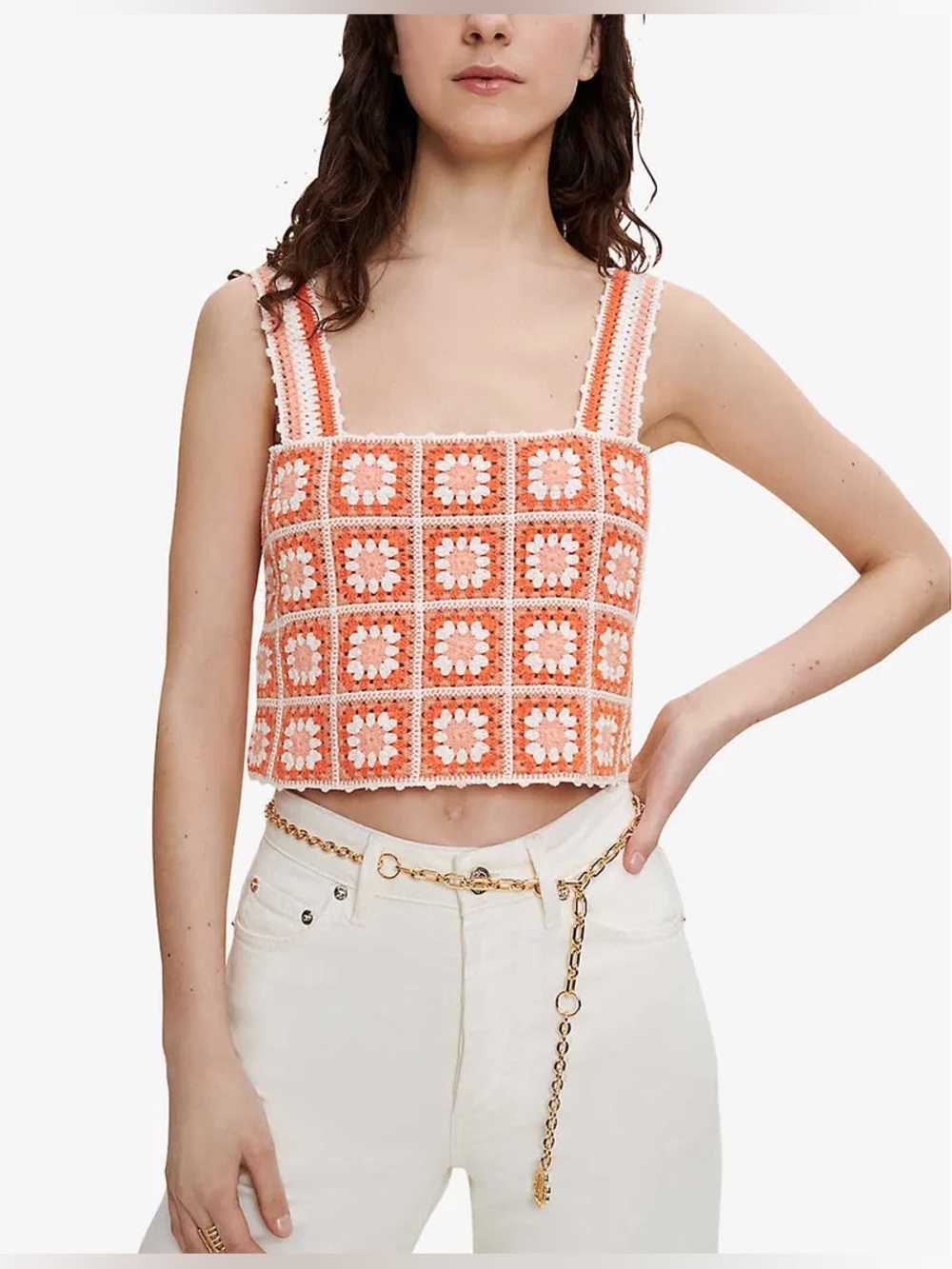 maje Matucada Crochet Cotton-Knit Top